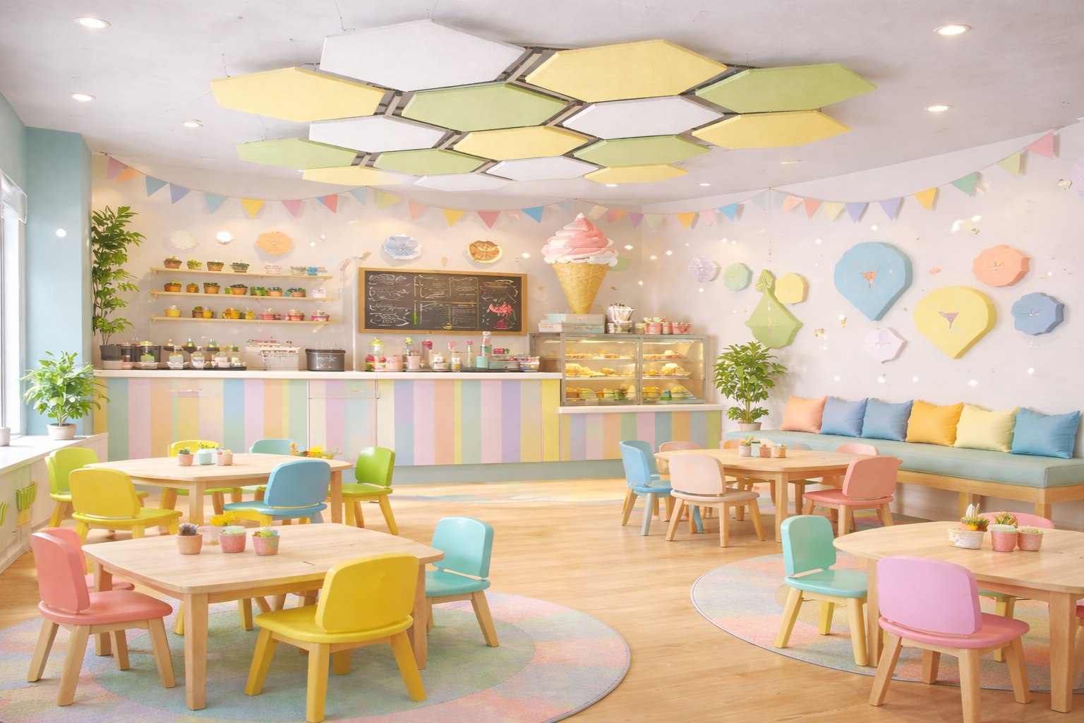 Акустические панели K&R Design для ресторанов и фудкортов: тишина и комфорт в центре внимания