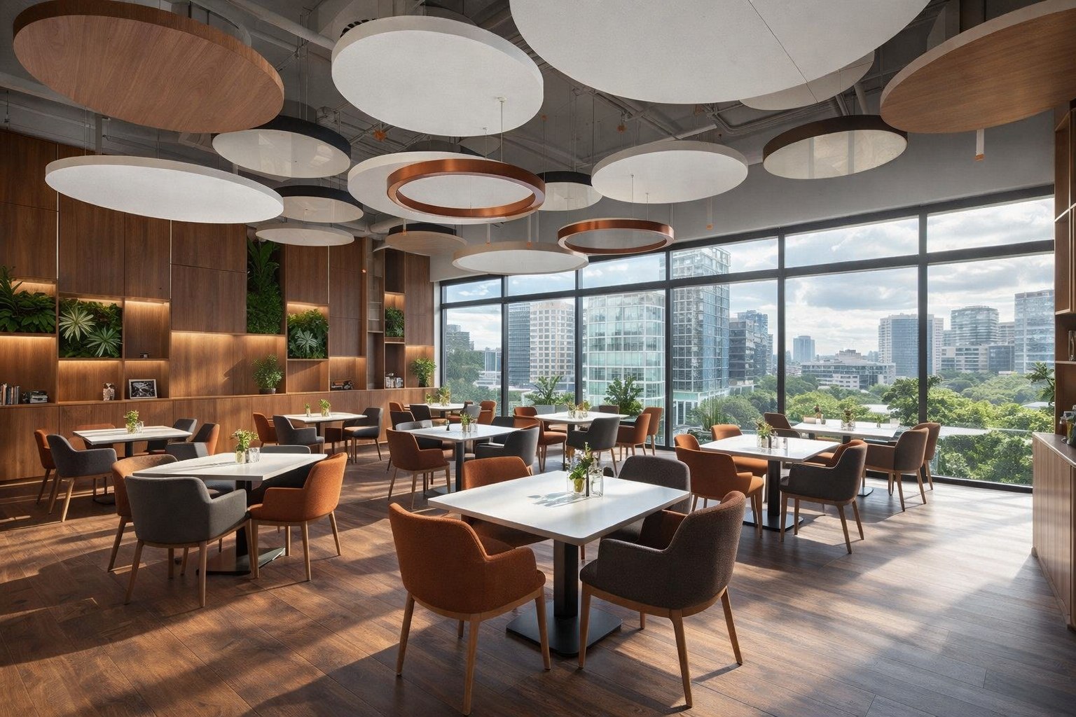 Звукопоглощающие панели K&R Design — решение для акустики ресторанов и фудкортов