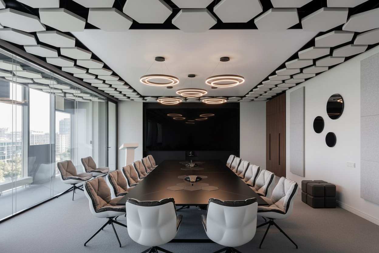Акустические панели и потолки K&R Design для офисов и конференц‑залов: комфорт, продуктивность, стиль