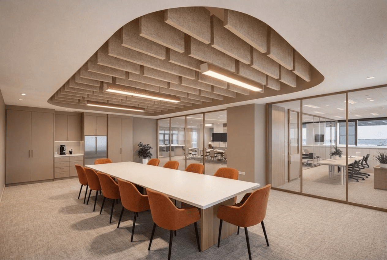 Акустические баффлы: вертикальное решение для управления звуком в помещении Акустические баффлы: вертикальное решение для управления звуком в помещении