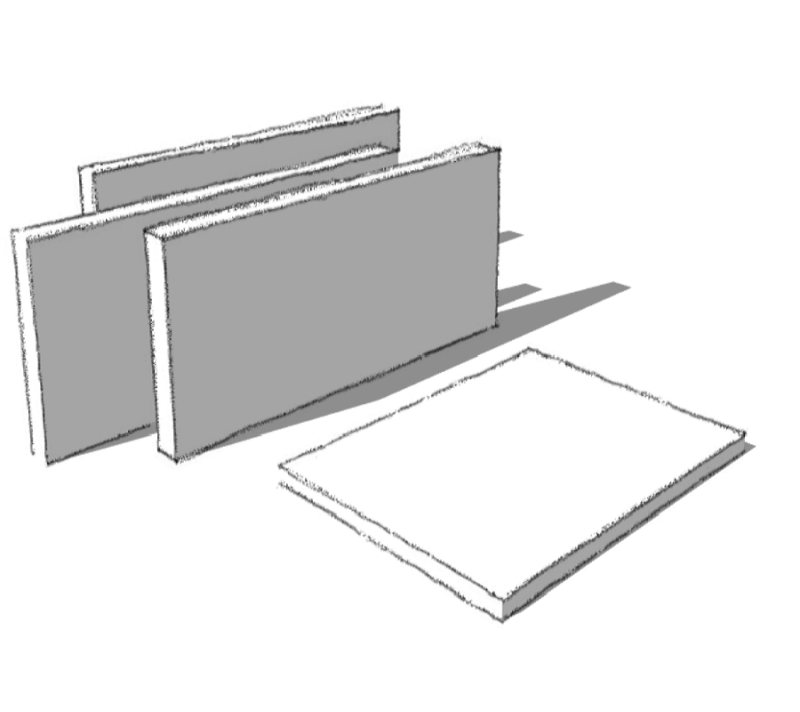 Акустическая панель баффл K&R Design BFL  Прямоугольник 1200х400х40 мм Ral 9003