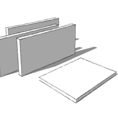 Акустическая панель баффл K&R Design BFL  Прямоугольник 1200х400х40 мм Ral 9003