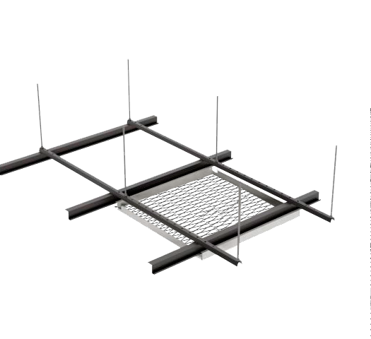 Потолочная панель K&R Design Hook-on PVS R20 1200х600 мм Zn 1,0 мм Ral 9003 тип Б