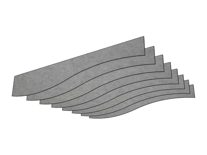 Акустическая панель из войлока   K&R Design BFL волна 2400х250/350х9 мм цвет тёмно-серый