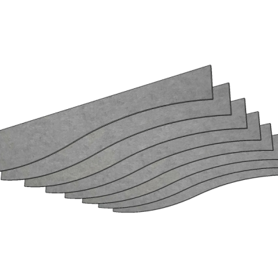 Акустическая панель из войлока   K&R Design BFL волна 2400х250/350х9 мм цвет тёмно-серый