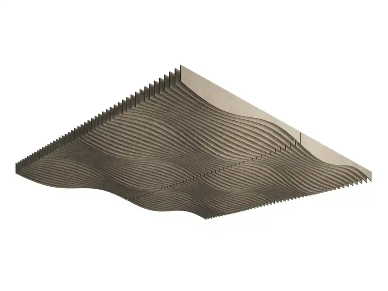 Акустическая панель из войлока K&R Design BFL FLOW WAVE 2400х250/350х9 мм