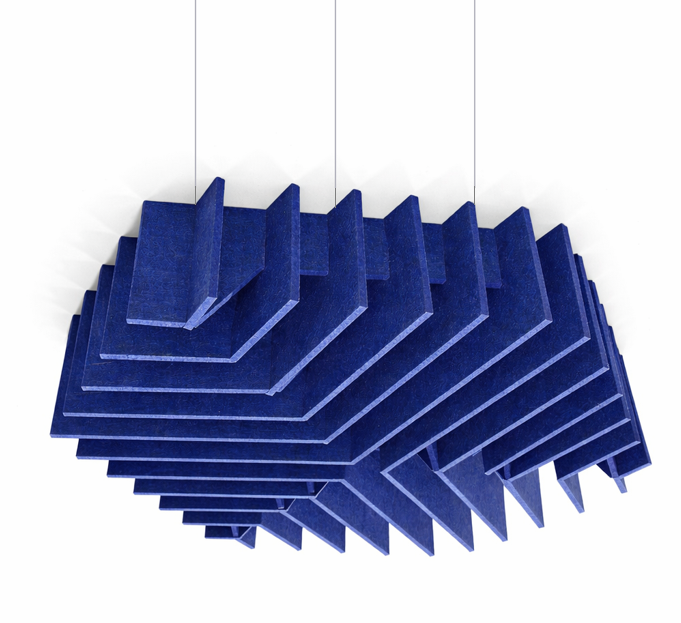 Акустическая панель из войлока остров K&R Design HEXIS Шестигранник D1000х9/200 Синий