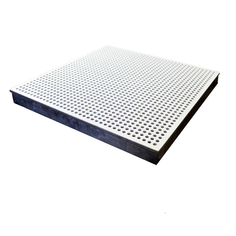 Плита фальшпола вентиляционная из алюминия K&R Design Alum 55P/PVC Antistatic conductive - 25