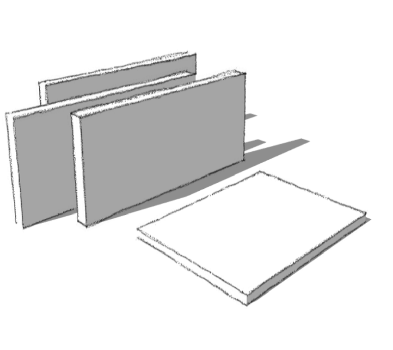 Акустическая панель баффл K&R Design BFL  Прямоугольник 2400х400х40 мм Ral 9003