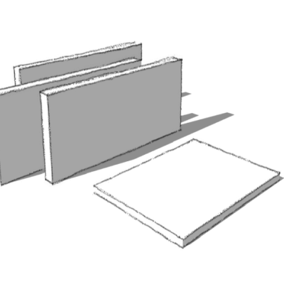 Акустическая панель баффл K&R Design BFL  Прямоугольник 2400х200х40 мм Ral 9003