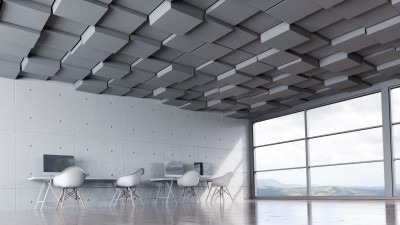 Акустическая панель остров K&R Design OST Квадрат 600х600х40 мм Ral 9003