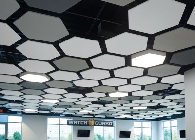 Акустическая панель остров K&R Design OST Шестиугольник Ø 600х40 мм Ral 9003