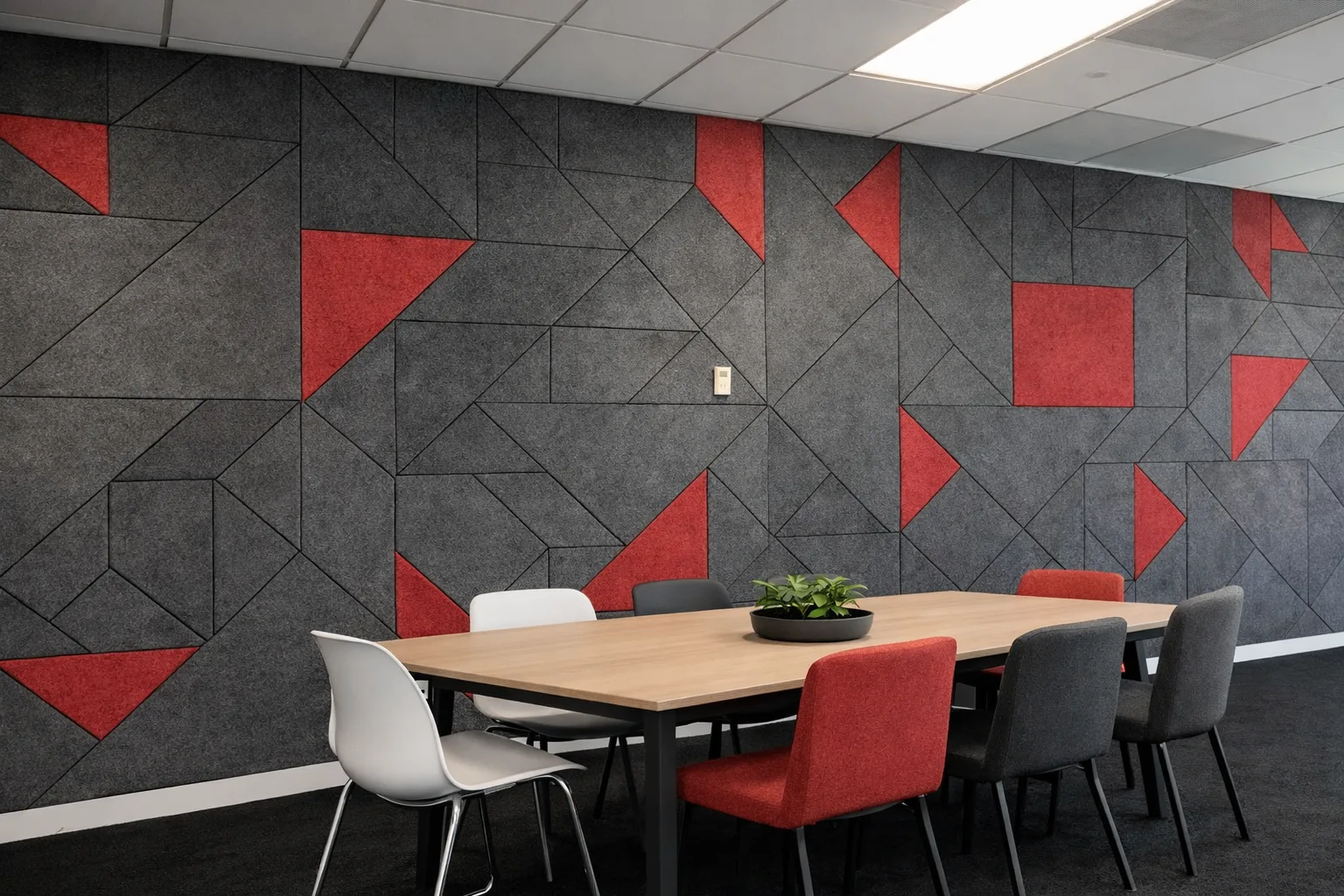 Акустические войлочные панели K&R Design в интерьере ресторана