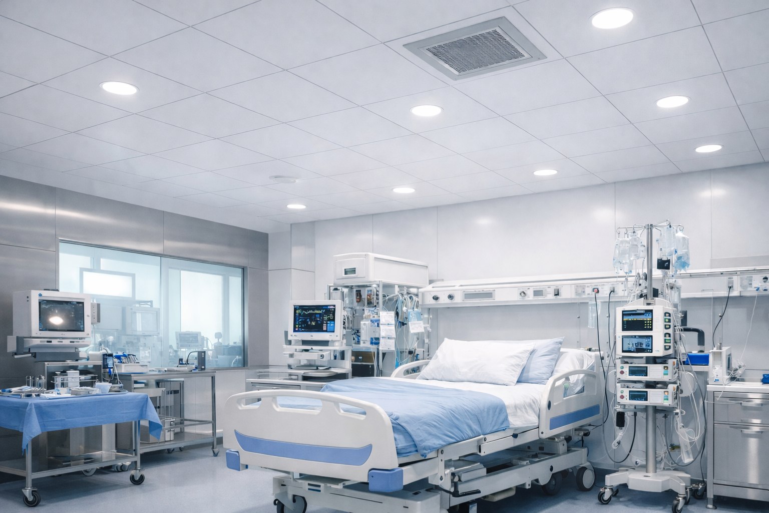 Потолки для больниц и поликлиник: преимущества металлических систем