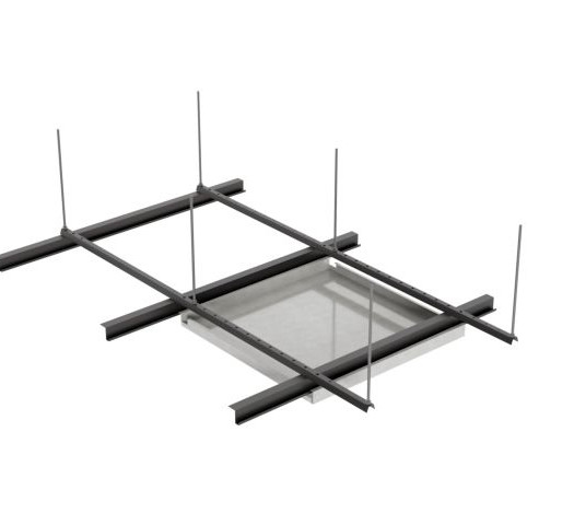 Потолочная панель K&R Design Hook-on 1200х600 мм Zn 0,7 мм Ral 9003 тип Б