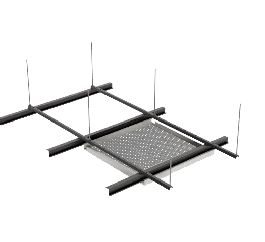 Потолочная панель K&R Design Hook-on 1200х600 мм Zn 0,7 мм Ral 9003 тип Б