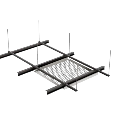 Потолочная панель K&R Design Hook-on PVS R20 1200х600 мм Zn 1,0 мм Ral 9003 тип Б