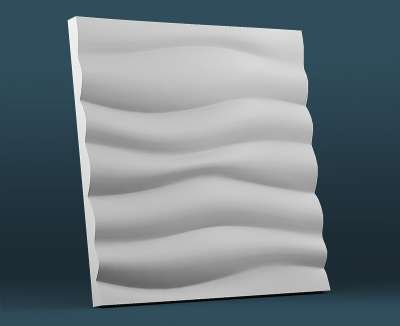 Гипсовые 3D панели стандарт Волна горизонтальная крупный рельеф